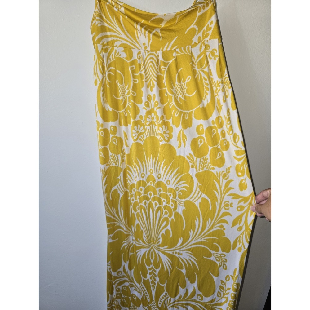 Diane Von Furstenberg Pauline Yellow and White Maxi Dress Size 4 Silk Blend - Picture 4 of 9